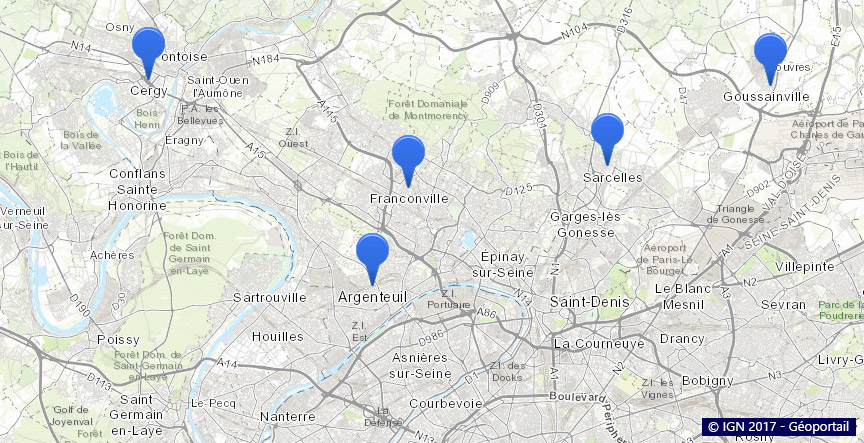 Carte Ramoneurs Val d'Oise